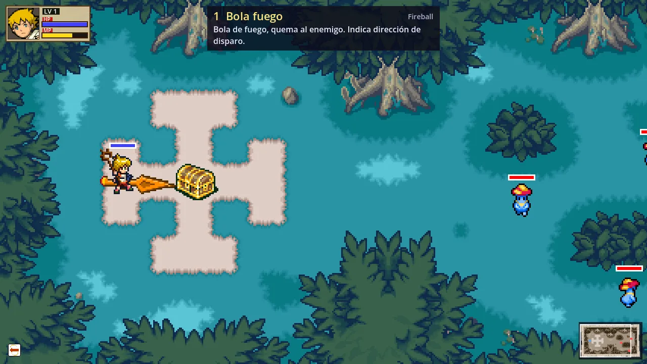 Aiming Fireball with the arrow, and the spell’s card